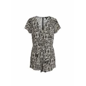 Forever 21 Size S Black & White Abstract Cityscape Romper